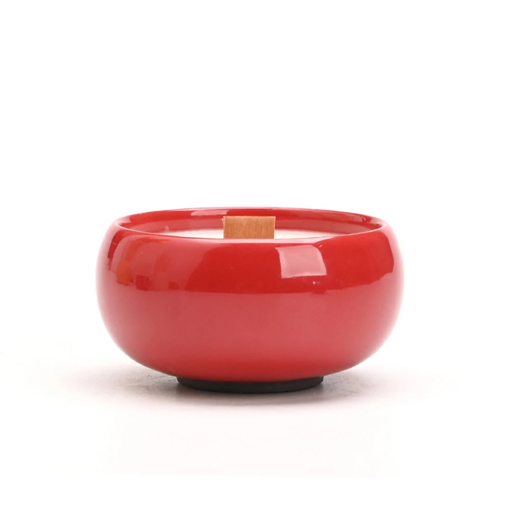 Luxury Home Decor Ceramic Jar Wood Wick Scented Candle Custom Scent High End Ceramic Jar Eco-Friendly Wood Wick Scented Candle