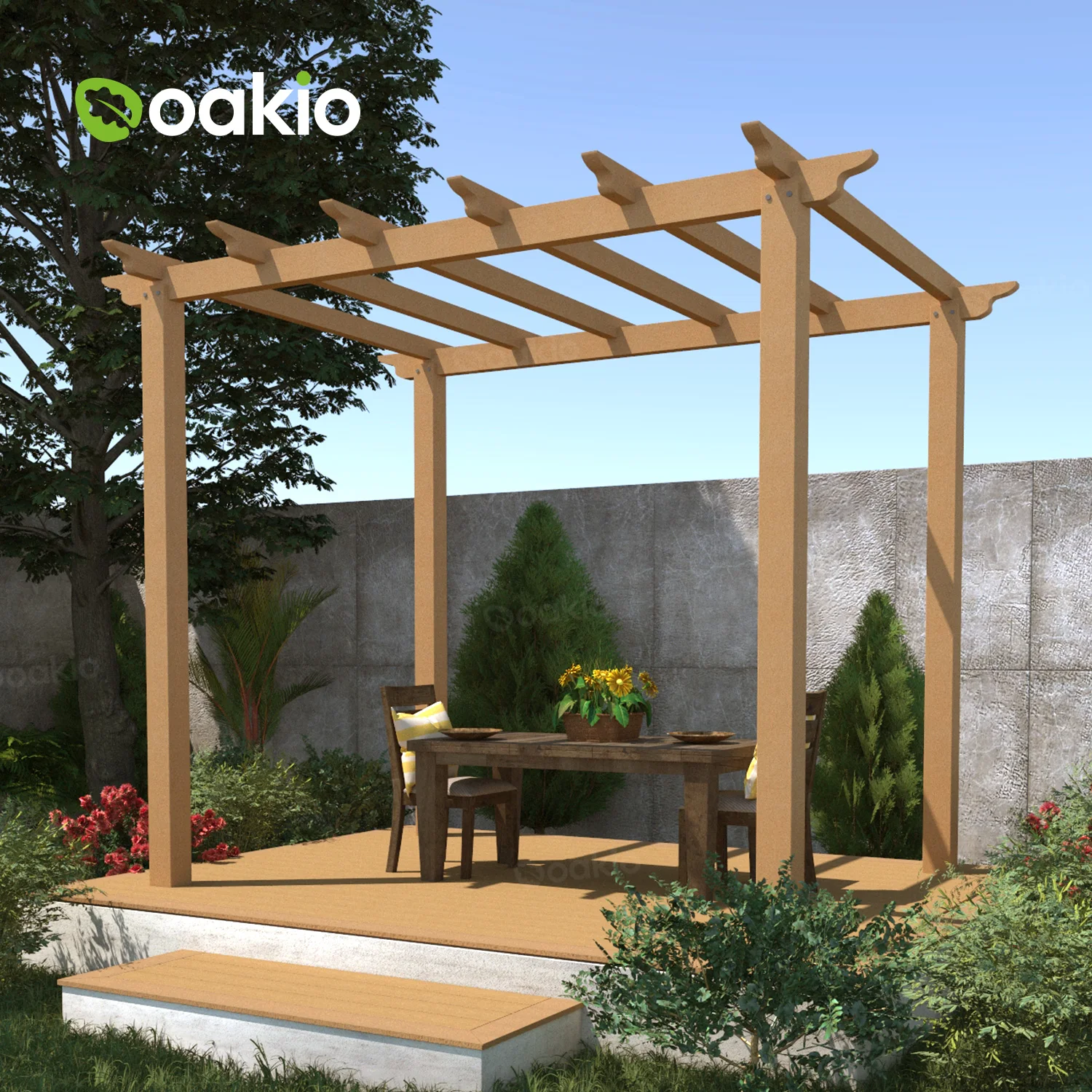 Adjustable Pergolas System Waterproof WPC Modern Wood Plastic Composite High Quality Pergola Outdoor