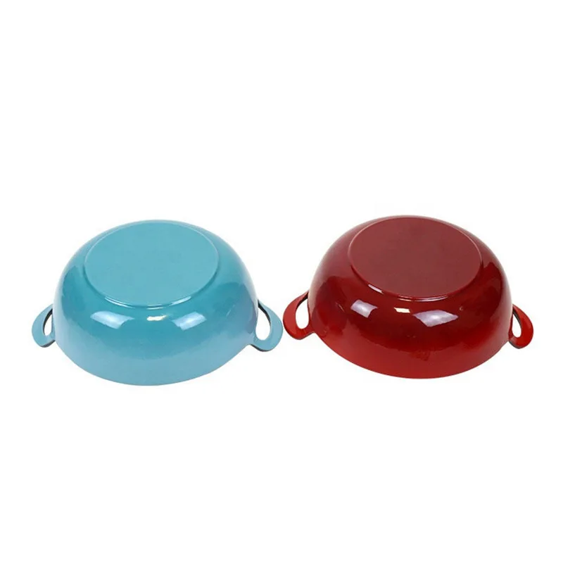 Tow Handles Enameled Cast Iron Pot Wrought Iron Pots Soup Casserole With Glass/Wooden Lid Wholesale Kitchenware Manufacturer OEM