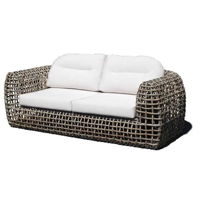 Rattan outdoor furniture design garden wicker love seats 2 seater lounge sofas