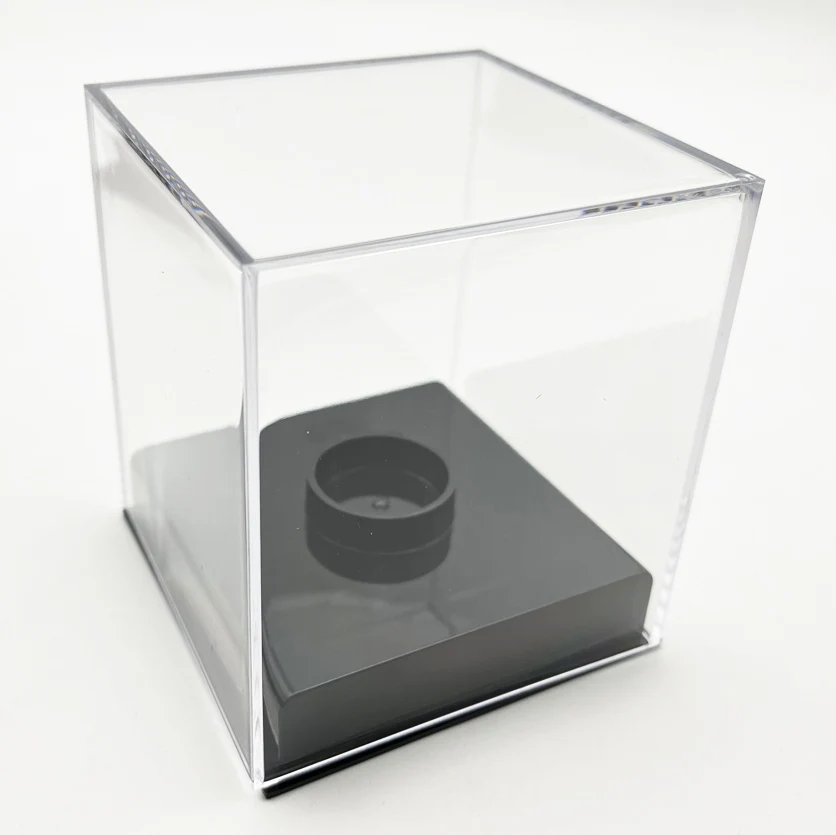 wholesale Acrylic clear Counter top Baseball Cube Display box Case baseball holder