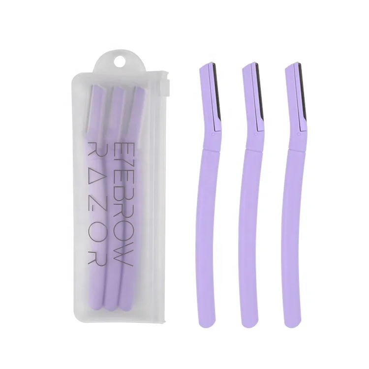Exfoliation Tool for Face Purple Color Eco- friendly Eyebrow Razor Trimmer Women Facial Hair Removal Derma Razor Blade
