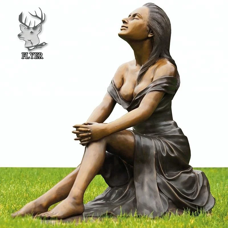 Hot Sale Metal Lady Figure Art Bronze Sculpture Sexy Nude Girl Statues