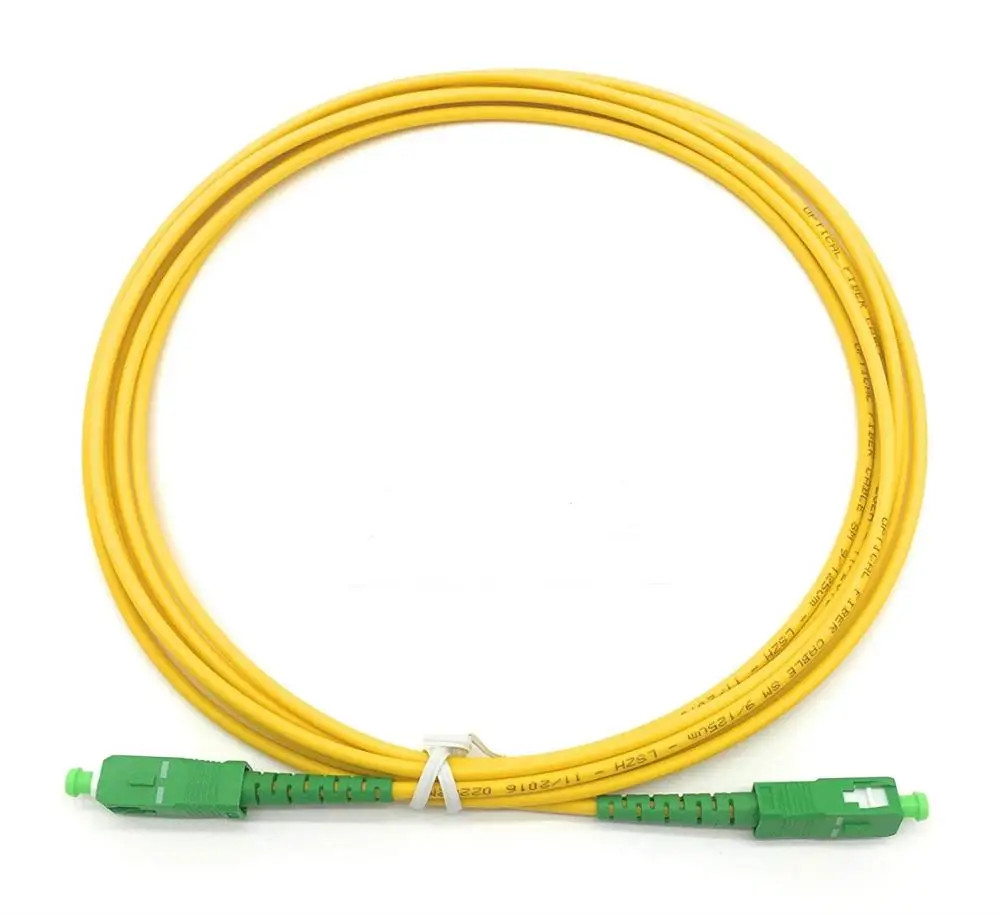 Single Fiber SC To SC Optic Fiber Yellow Colors Ethernet Cable Pigtail A Optical  Patch Cord With Customized Length (3M)