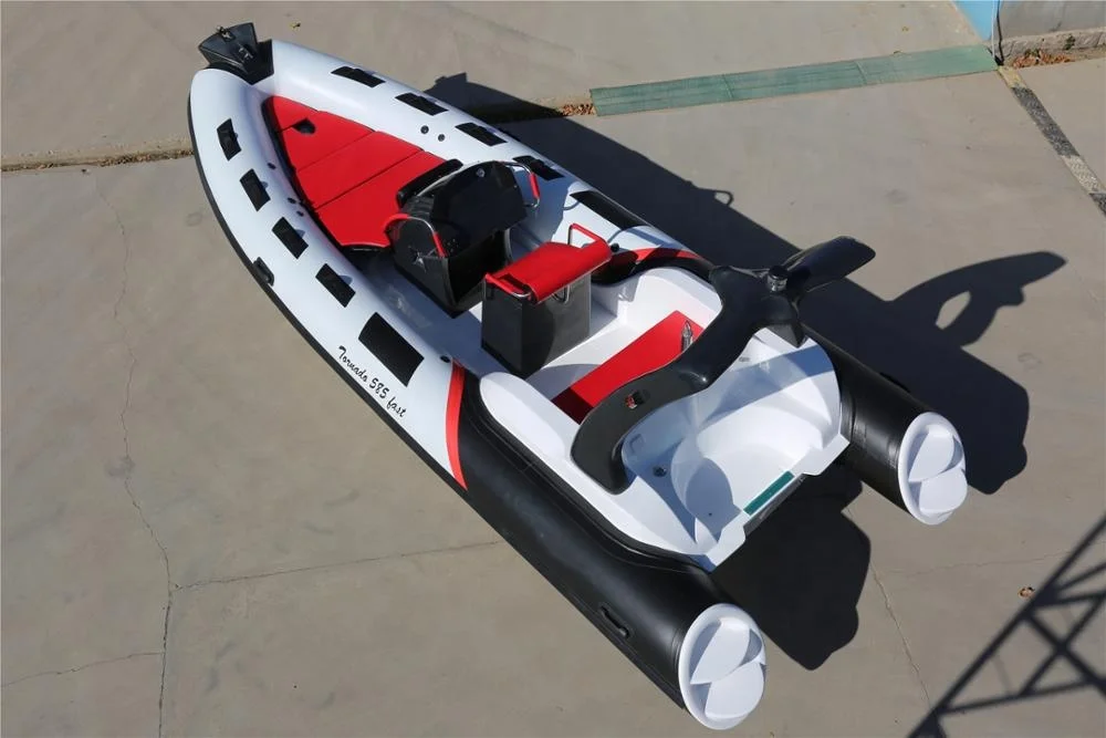 CE 19ft RIB Boat Fishing Boat 580 China with 115hp Outboard Engine Fiberglass RIB Floor 0.9/1.2mm Pvc/orca Hypalon 3-5years 52cm