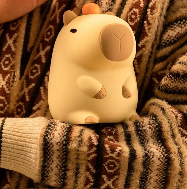 Modern USB Touch Control Mini Cartoon Capybara Night Light Rechargeable LED Light Source for Baby Children