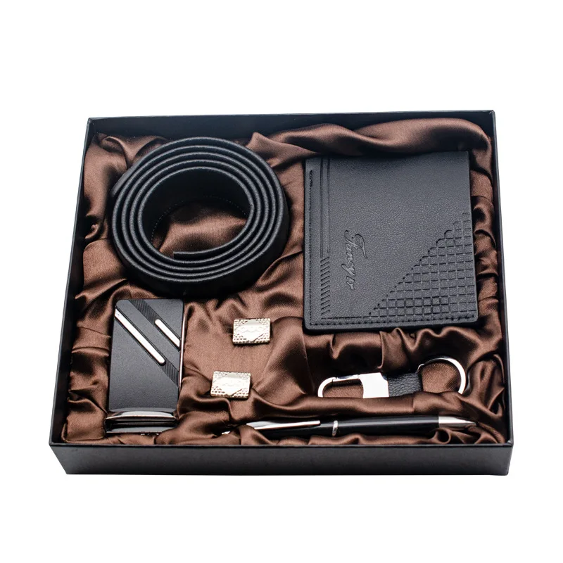 custom 5 piece gift set mens gifts simple and exquisite business wallet key wallet belt gift set for men