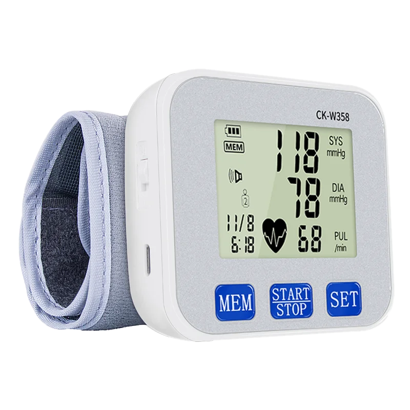 CE ISO Approved Best Selling Voice Broadcast Electronic Automatic Digital Large LCD BP Machine Wrist Blood Pressure Monitor