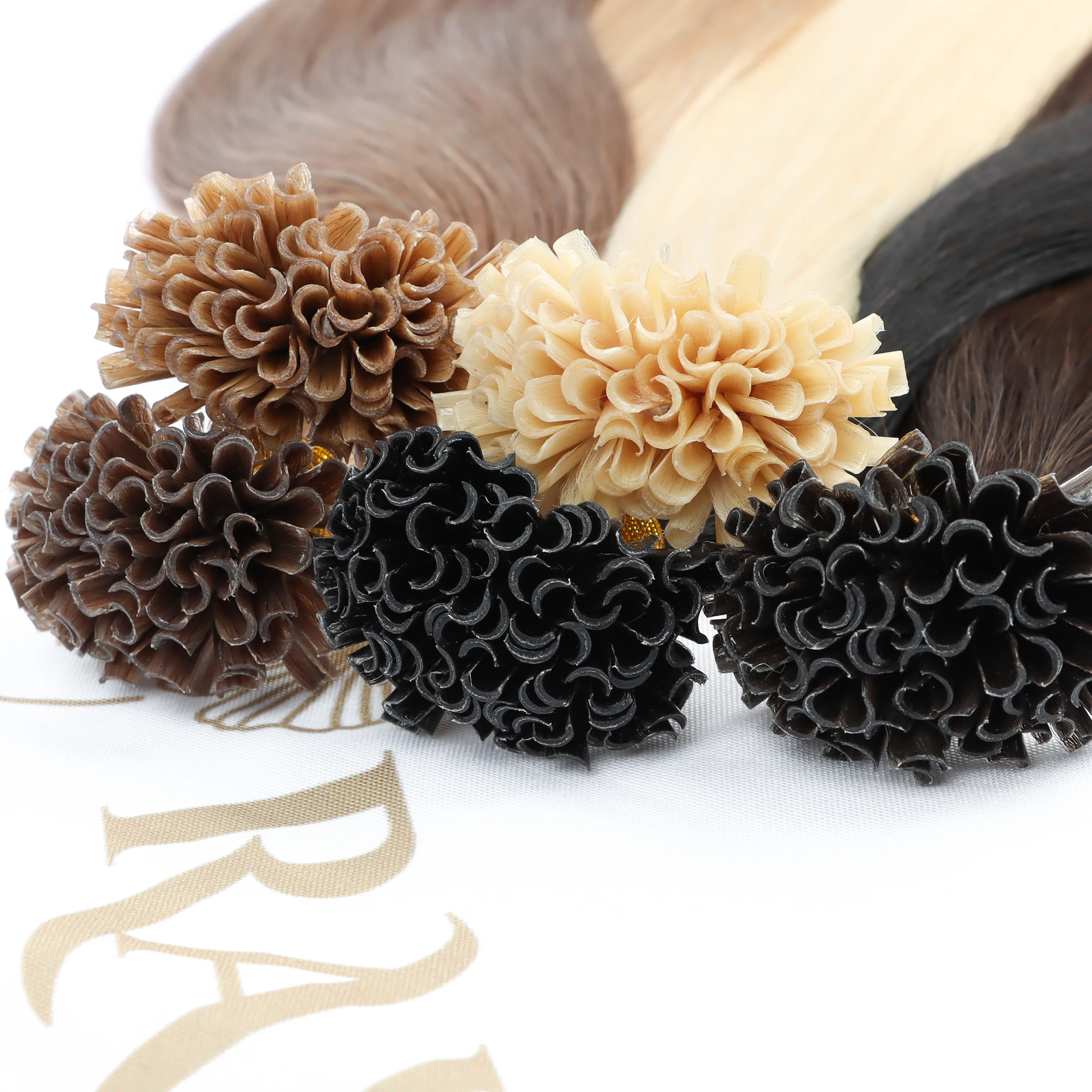 Wholesale No Tangle Keratin Hair Extension Raw Virgin Human Hair Russian Double Drawn k tip u tip hair extensions