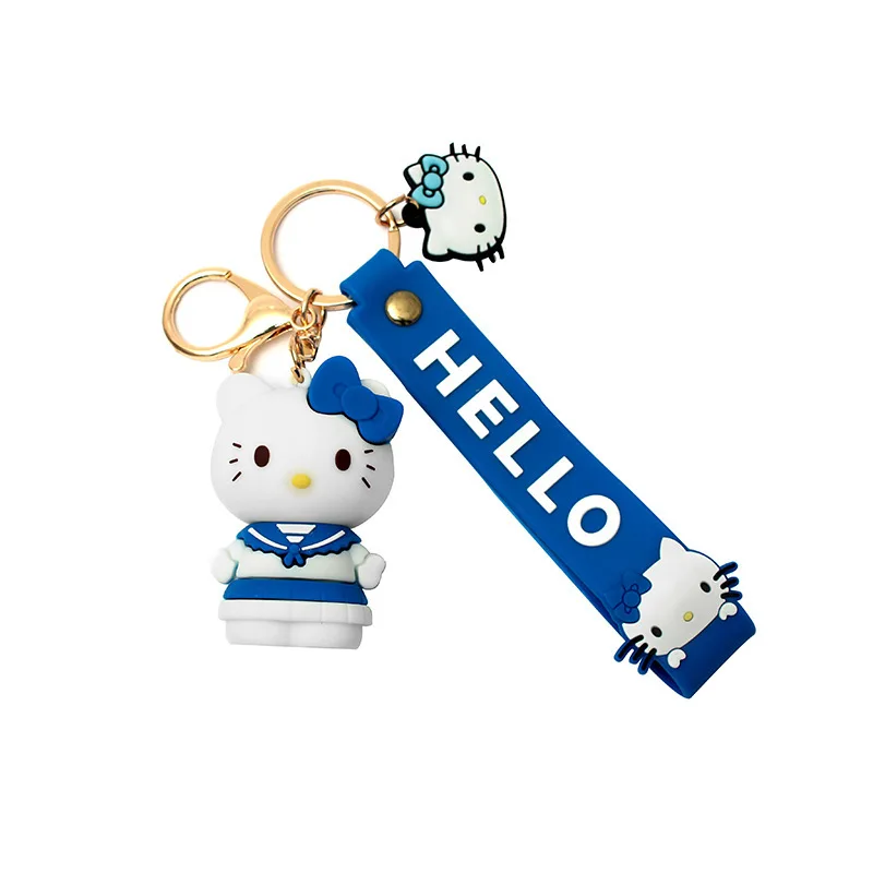 HOT SELL Keychain Cute SANRIO Characters Doll Anime Keyring Cute Hello Kitty My Melody PVC 3d Cartoon Keychain