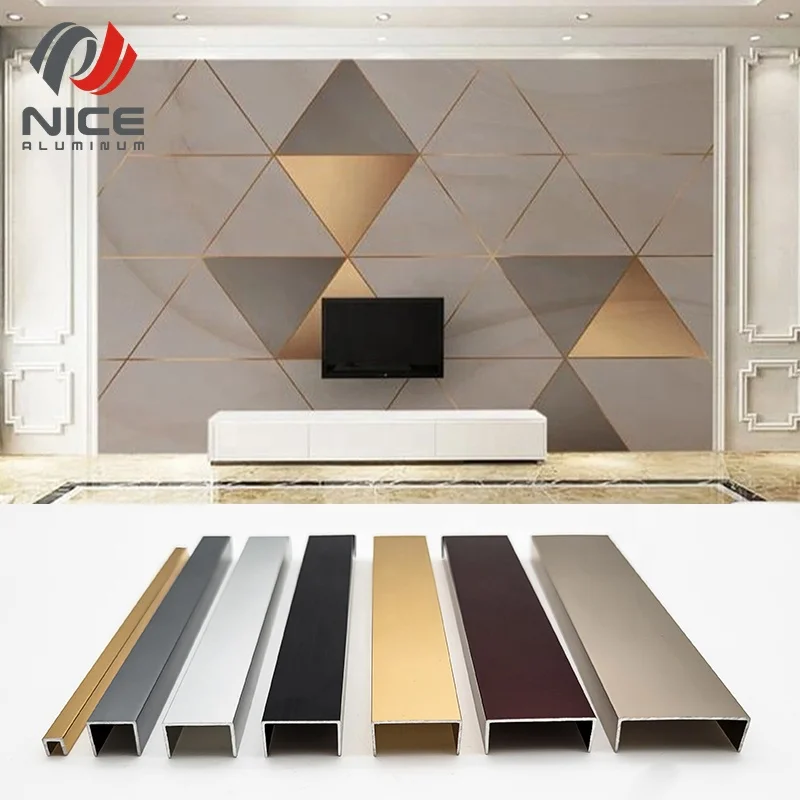 Factory Price Decor Aluminum Extrusion Trim Gold Wall Profile Edging T Shape Type Edge Tile Trim Strip For Ceramic