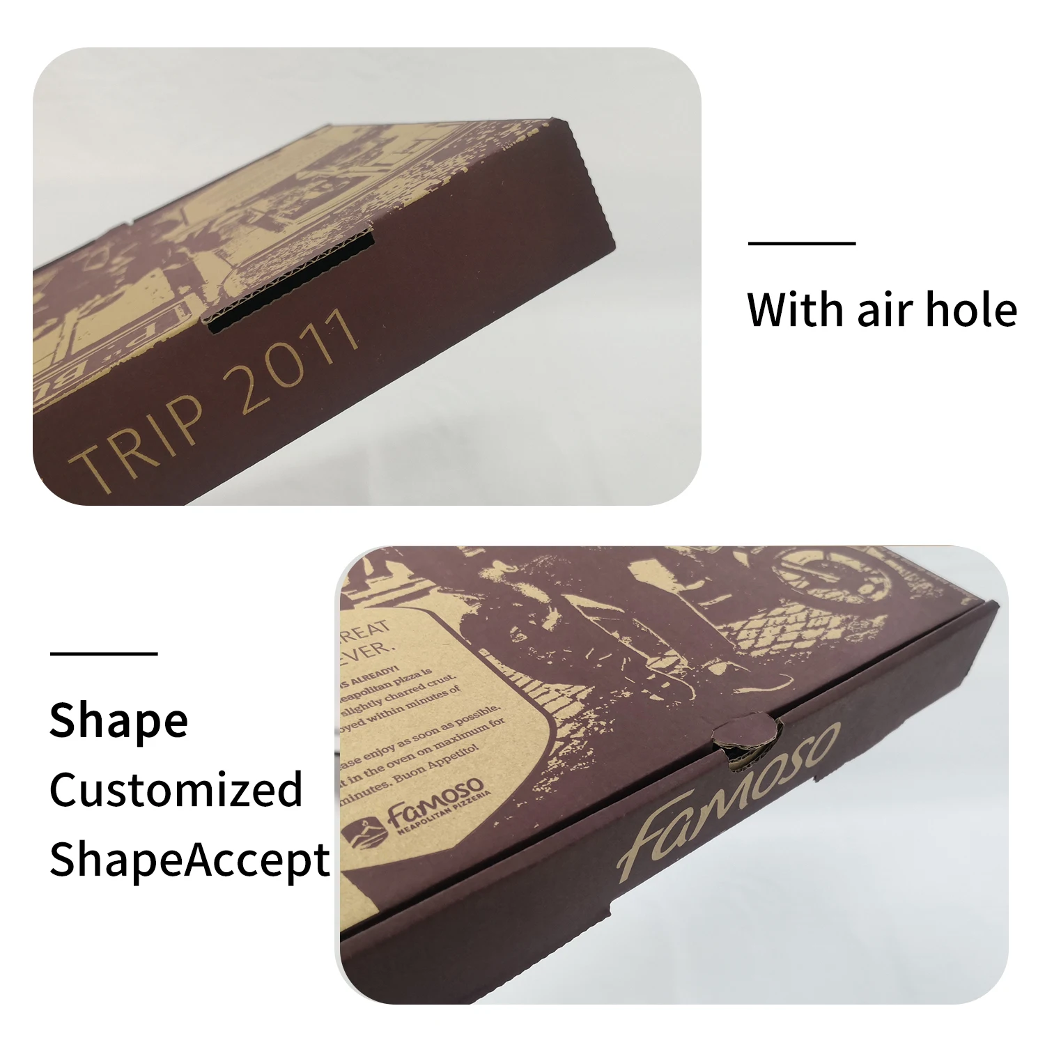 Pizza Box 6 7 8 9 10 11 12 13 14 15 16 17 18 19 inch Corrugated Pizza Box for Template