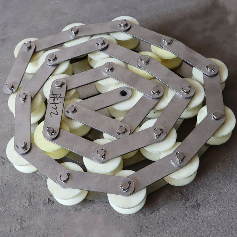 Large Pitch Industrial Transmission Wheel Nylon Roller Hollow Large Spherical Stainless Steel Chain