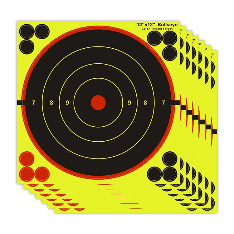 12inch Bright Fluorescent Yellow Splatter Shooting Targets Sticker Self Adhesive Shooting Target