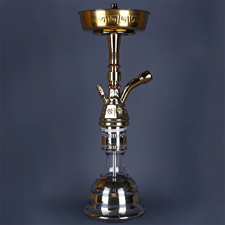 55 см золотой и Радужный цвет цинковый сплав Египетский кальян Sheesha причудливый стеклянный с подарочной коробкой