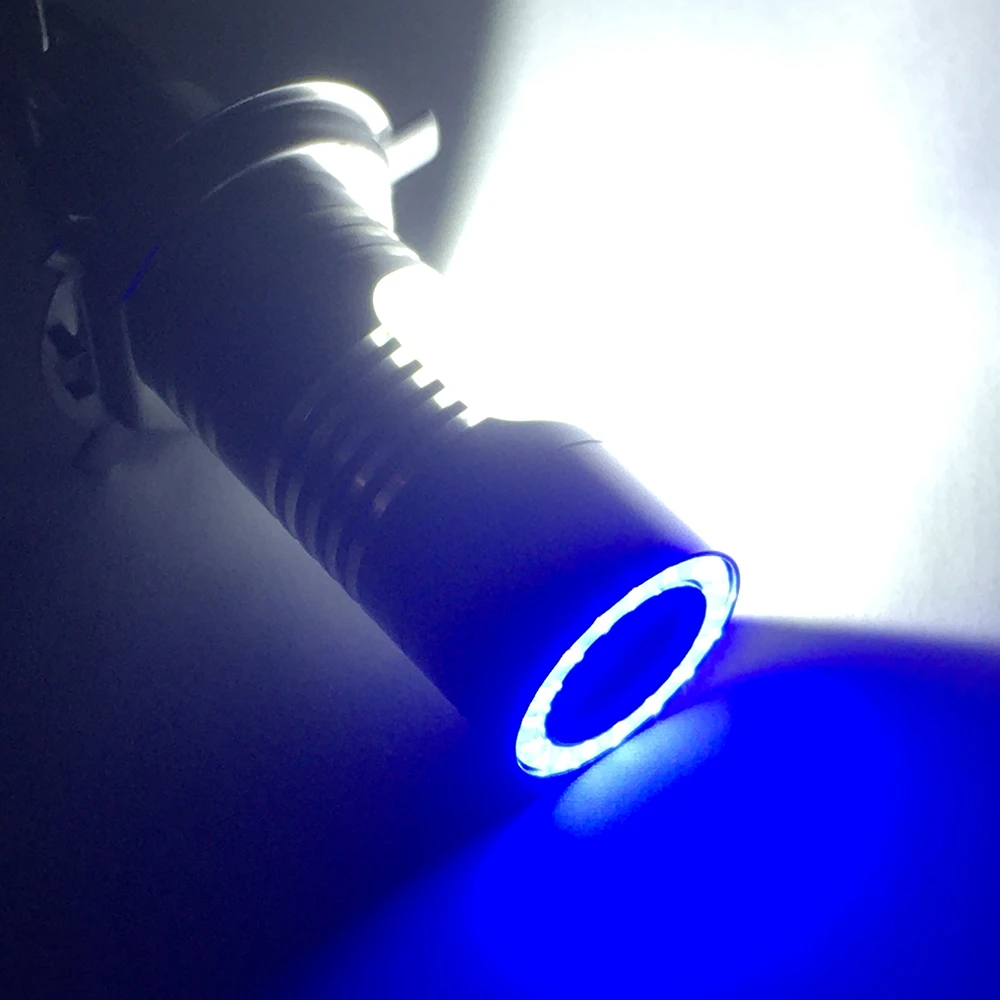 Super Bright H4 H6 BA20D Motorcycle LED Headlight Bulb With Angel eyes 2500LM 3570 LED Chips For DC 12V-48V Motorcycle headlight
