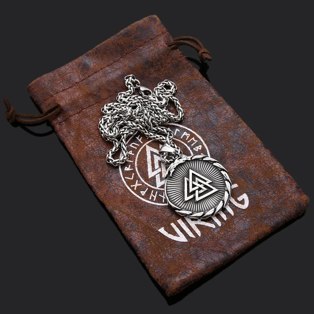 trade assurance viking vintage thor hammer necklace stainless steel nordic wolf head pendent religious men accessories