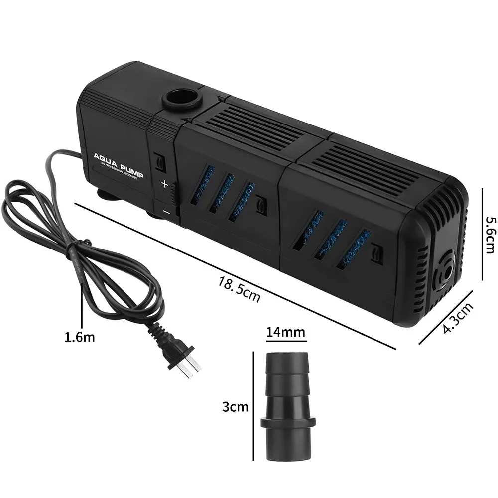 Submersible Water Pump (6-15W) with Filters and Water Nozzles  for Aquarium Fish Tank Pond Fountain