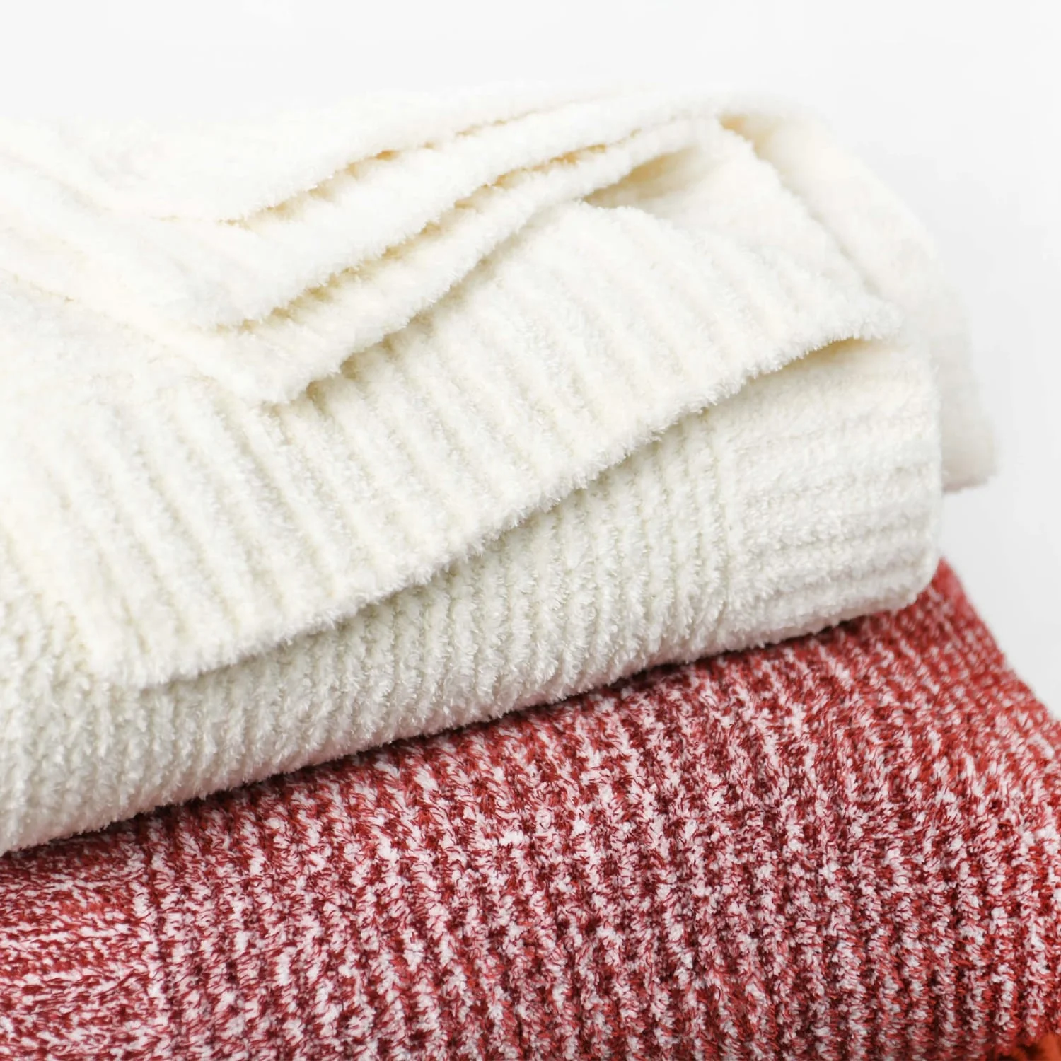 China custom logo rug blanket sofa cover weighted soft warm winter breathable knit chenille striped lined textured mustard throw