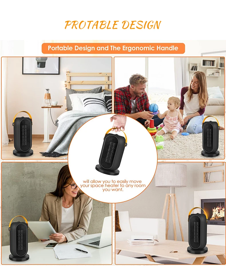 2024 Mini Small Heater & Fan With Overheat Protection for small domestic interiors Home Heaters with Shaking Head