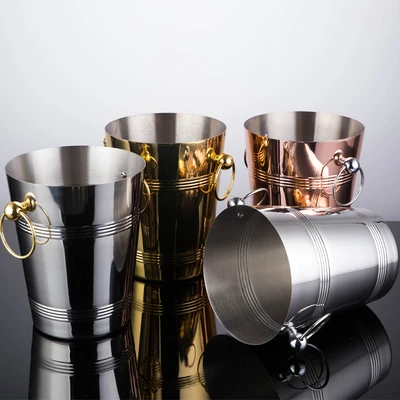 
High quality metal tin ice bucket beer ice bucket stainless steel 201/304 wine champagne beverage cooler for hotel bar 