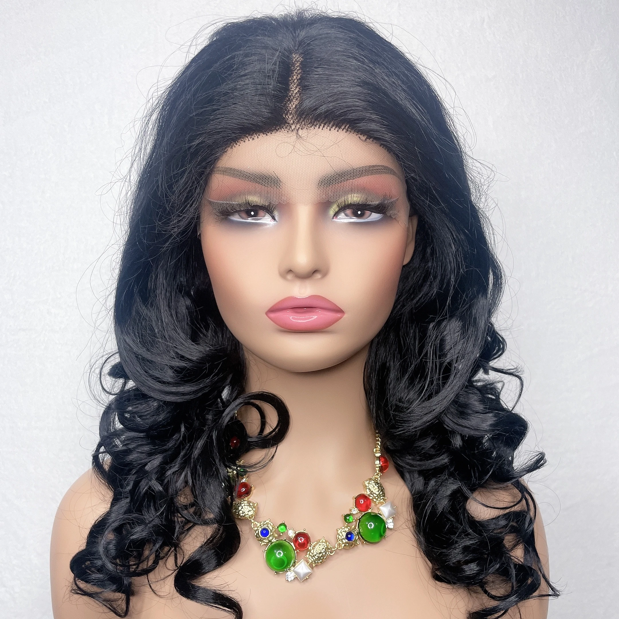 Top quality protein silk artificial human hair full cuticle aligned high-definition lace front wig Brazilian human hair wig