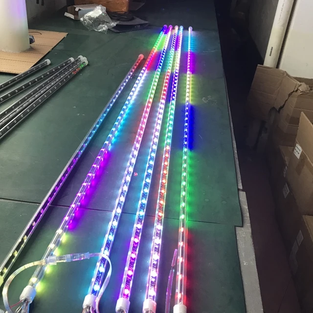 Светодиодные лампы ws2811 индивидуально адресуемые RGB 3d светодиодные пиксельные трубки адгезионные rgb метеоритный дождь ночной