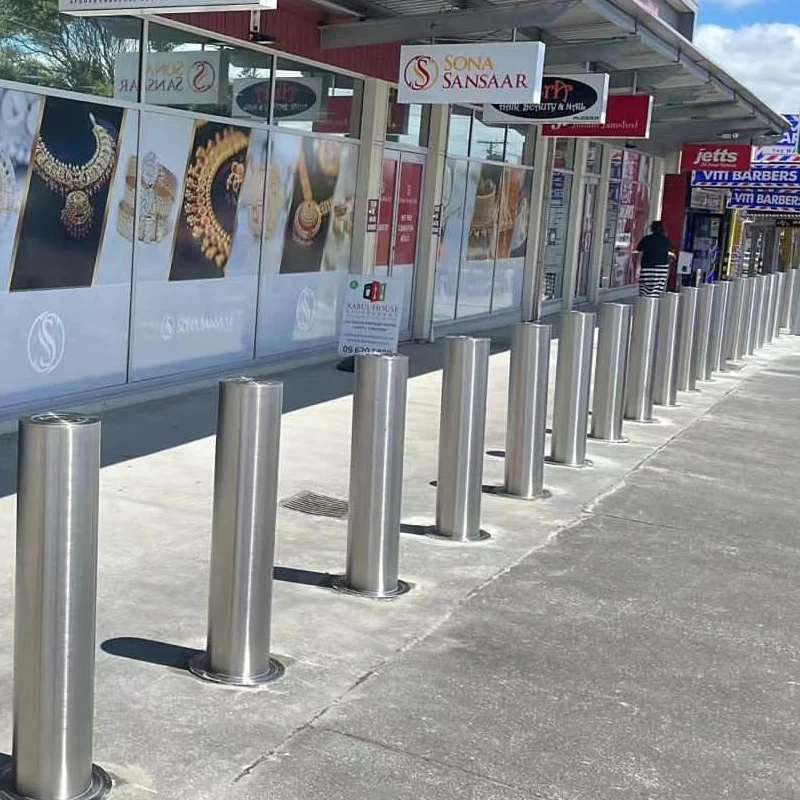 Metal Car Security Bollards Supermarket Bollards Isolation Shallow Foundation Bollards