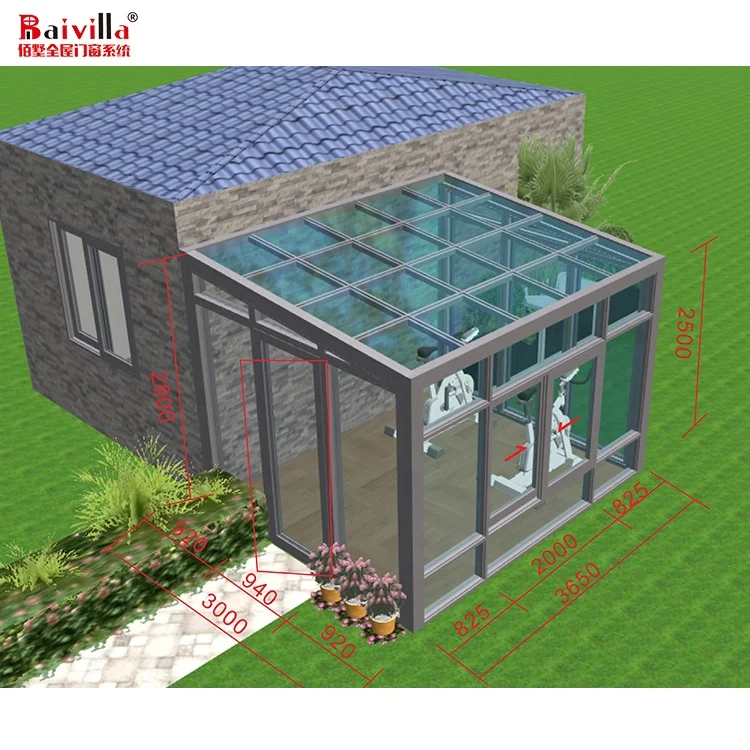 Hot Sale Beautiful Design Aluminium Winter Small Garden House Sunroom Glass Room