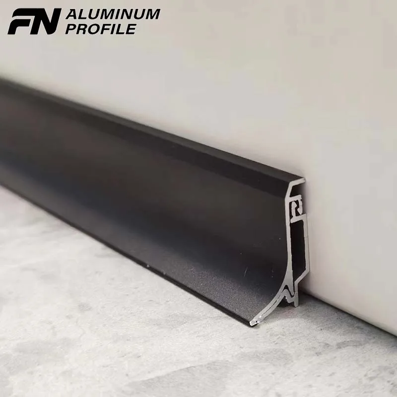 Beautify Decoration Living Room Extruded Aluminum Extrusion Profile Metal Embedded Skirting Line