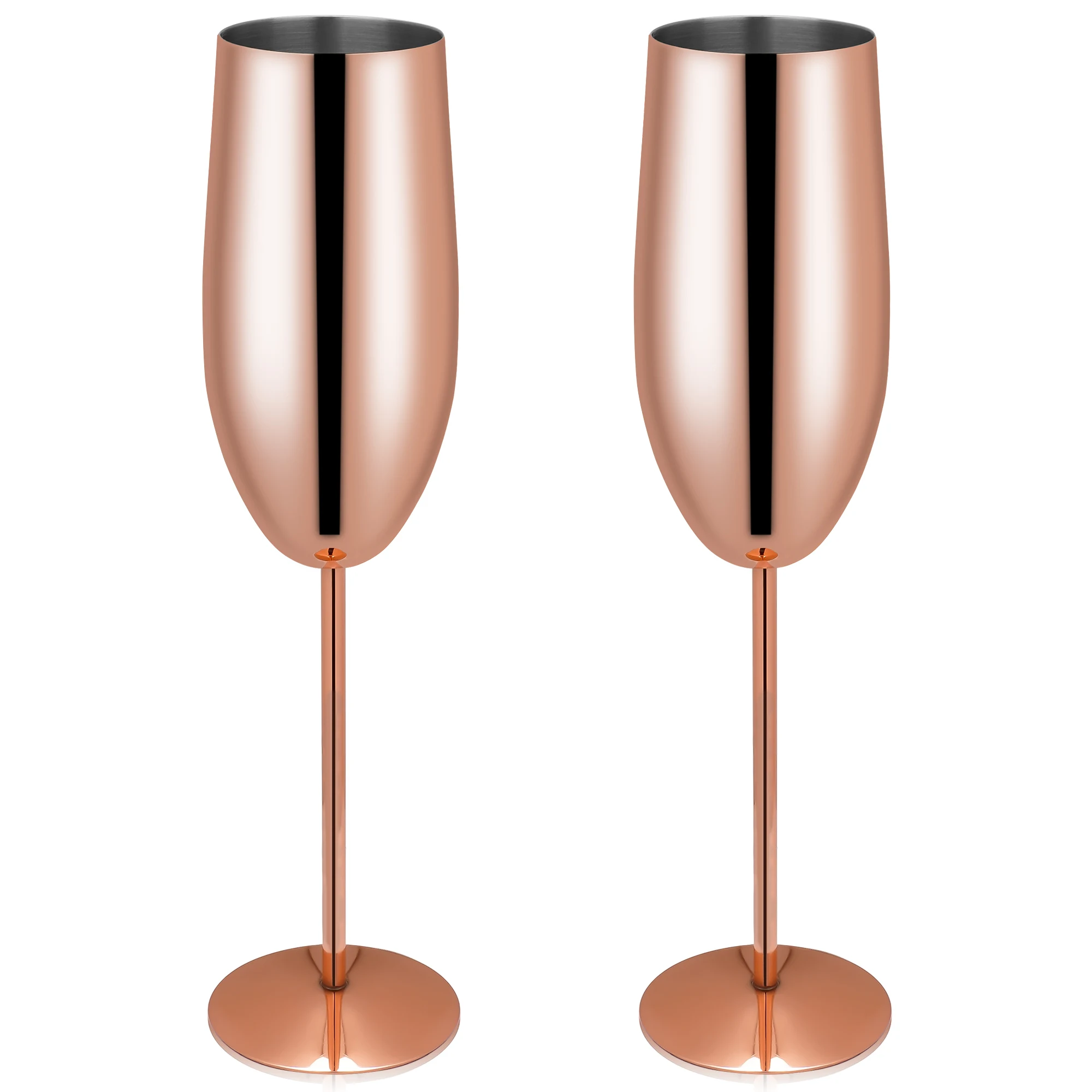 Hot Sale Shatterproof Luxury Flutes Wine Glass 250ml Champagne Glasses Stainless Steel Champagne Flutes Glass