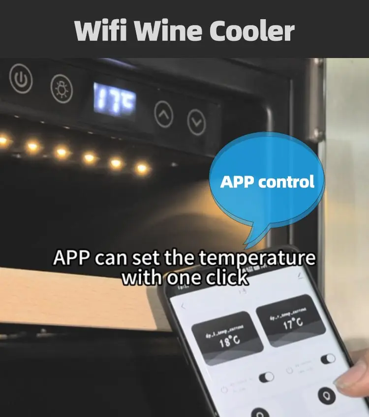 Built in Glass Door Display Undercounter Wine Fridge Smart Beverage Cooler Enfriador De De Botellas Vino House Bar Cabinet