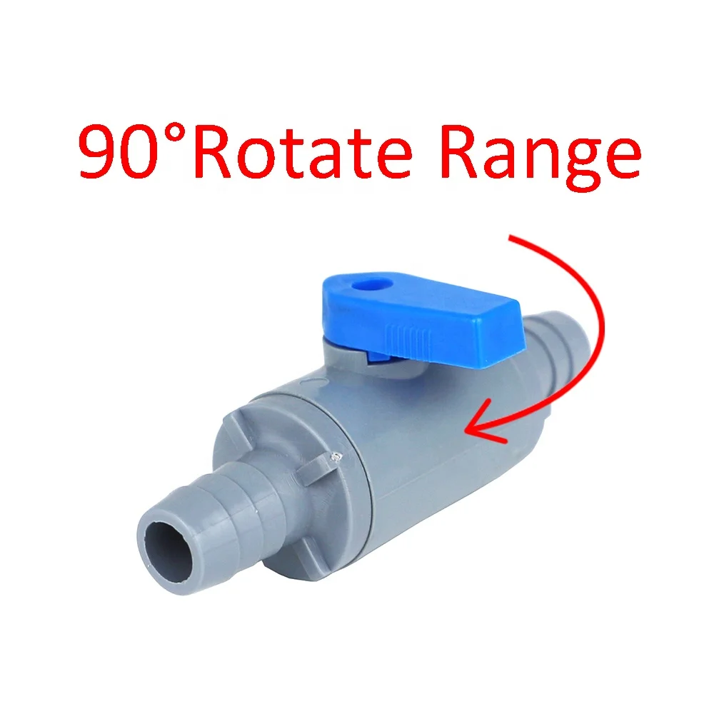 Beverage Beer Dispenser Straight 1/4 Hose Barb Plastic Shut-Off Ball Valve PVC Inline Two Ways Quick Connect