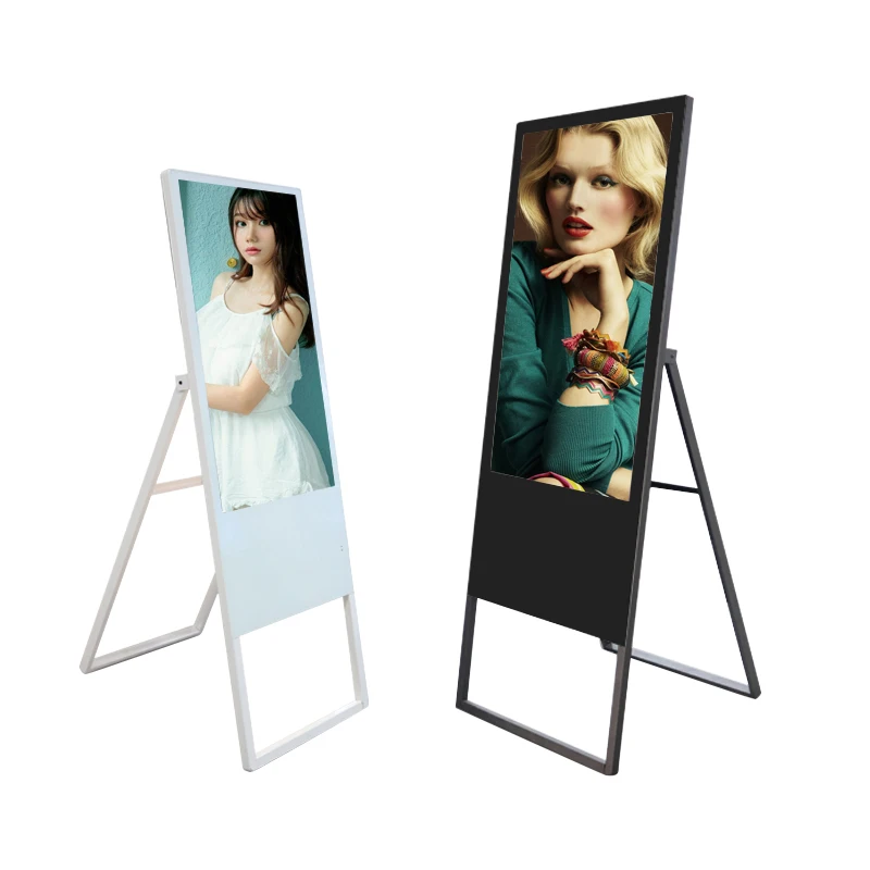 Heymi 55 Inch Factory Wholesale Portable Floor Stand Digital Signage And Displays Advertising Touch Screen for Restaurant