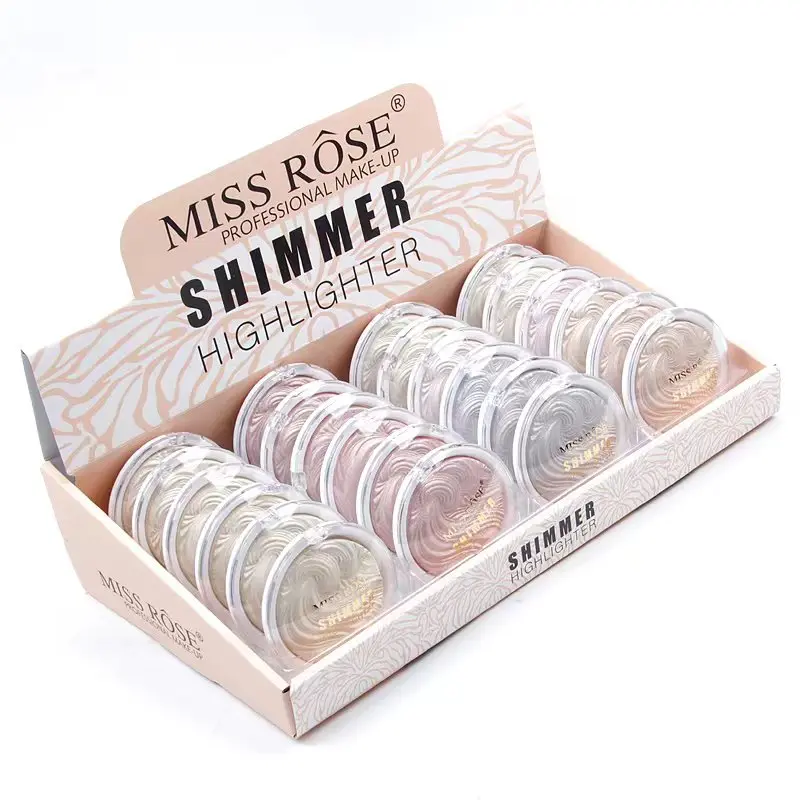 0326A1 vegan face powder shimmer glitter beauty highlighter makeup long lasting bronzer & highlighter makeup palette