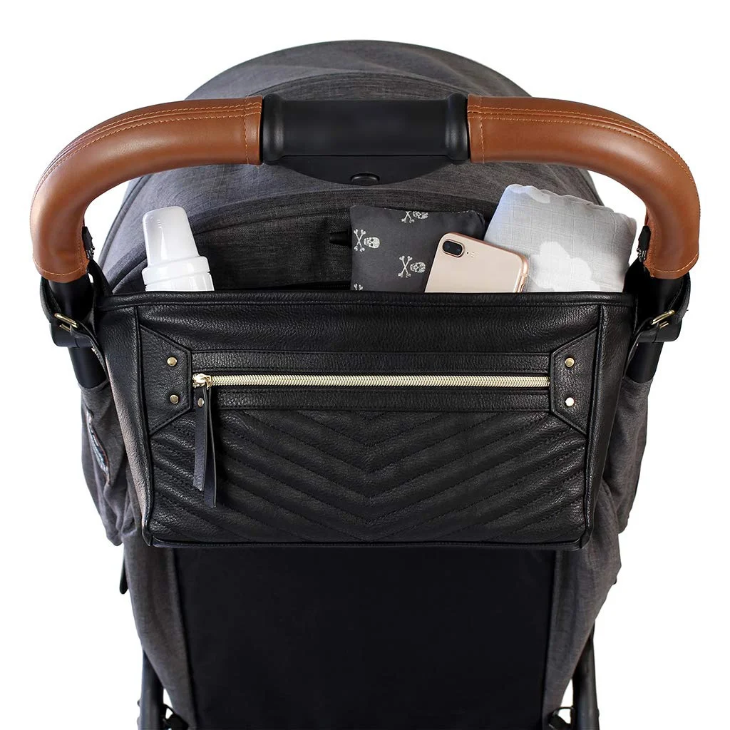 Оптовая продажа Роскошный Универсальный Детский подгузник из искусственной кожи сумка-Органайзер для коляски с подстаканником