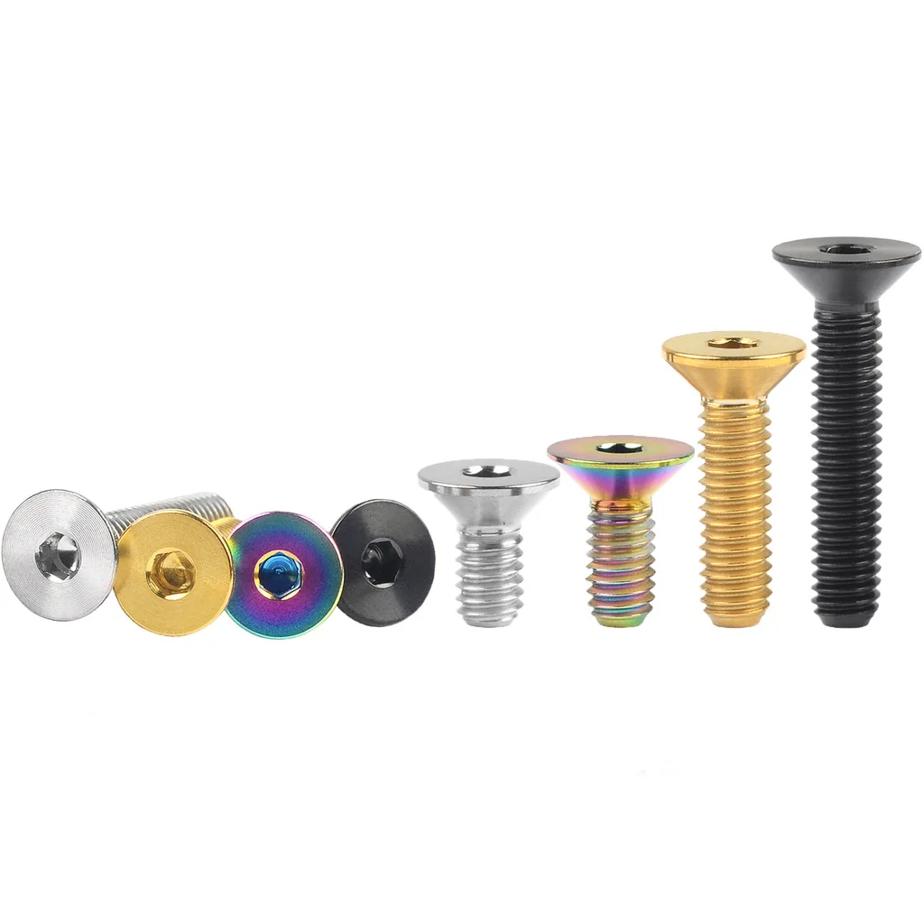 Plum head M6 titanium alloy screw disc head hand screw bicycle bicycle motorcycle modified color-plated titanium screw