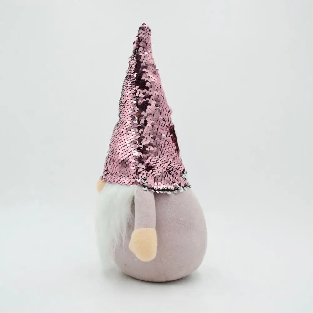 2021 Newest Reversible Sequin Hat Pink Home Gnome Christmas Sequin Gnome for Christmas Decoration