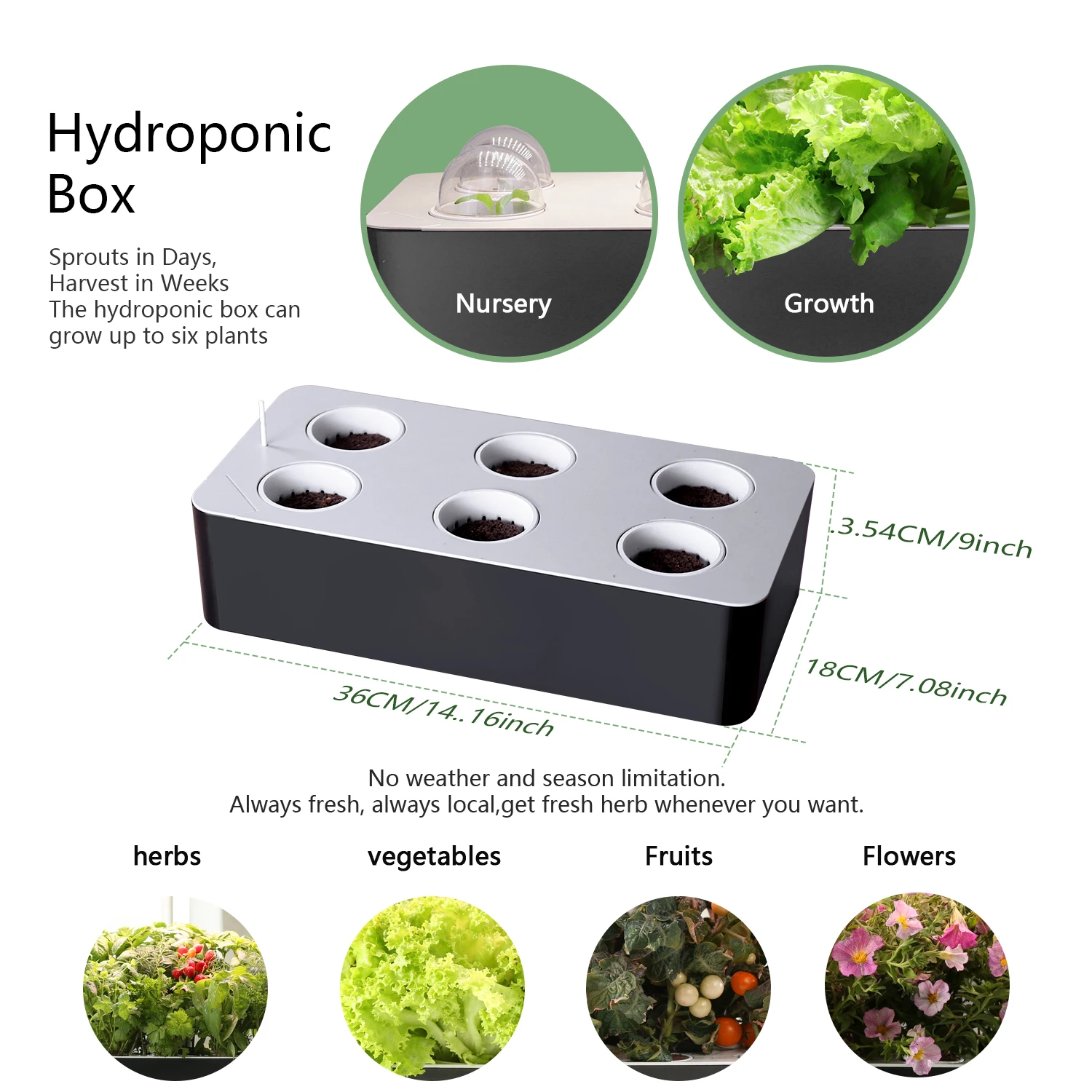 Hydroponic growing box for herbs lettuce vegetables mini smart garden planter intelligent plant pot smart garden tools