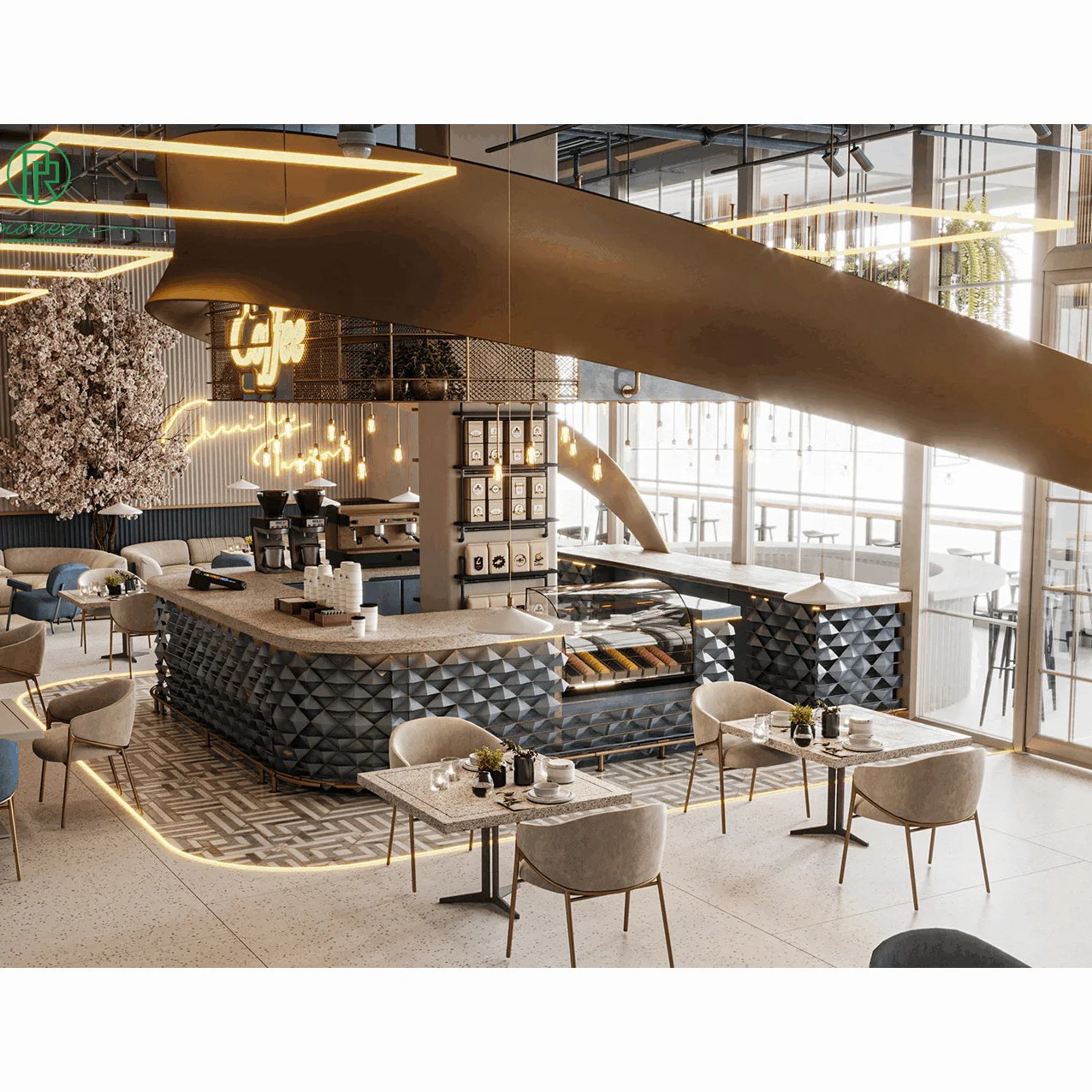 Unique Cafe Counter Commercial Barista Counter Design Cafe Bar Restaurant Lounge Ideas Bakery & Cafe Decoration