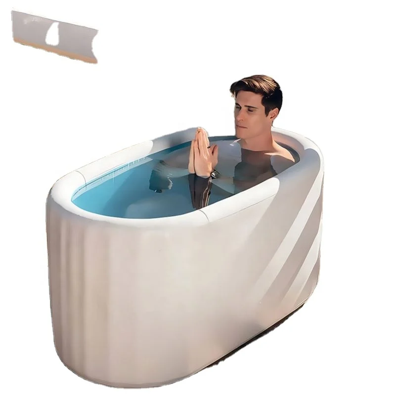 China Products 5 Star Cedar Wood Stable ice bath metal with packs inflatable tub gym sports therapy
