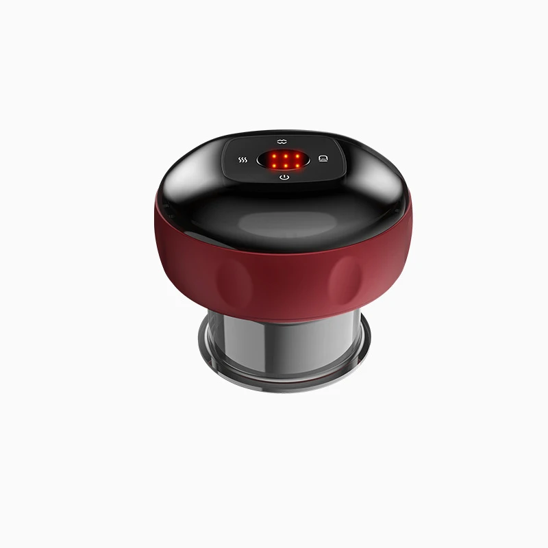 Red Light Vibration Rechargeable Cupping Device Electric Heating Gua Sha Cupping Massager