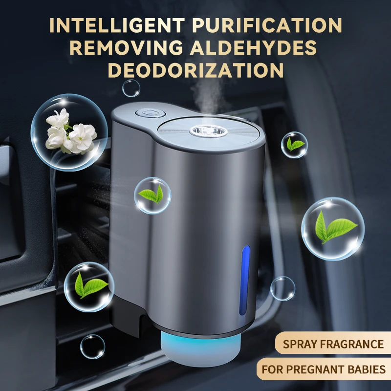 Ultrasonic Atomizer With Vent Clip Auto Adjustable Concentration Plug In Battery Car Air Freshener Dispensers Luxury
