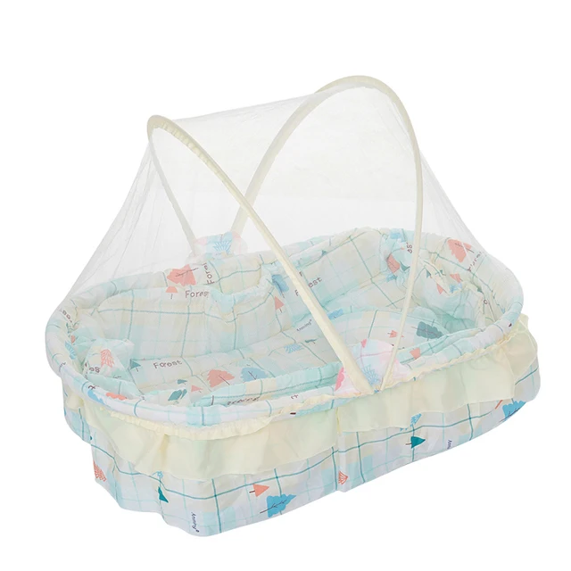 
Foldable Infant Baby Kid Child Pop Up Cot Bed Mosquito Fold Net Tent, Folding mosquito bed net for toddlers with music pad 