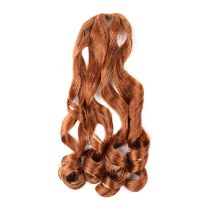 
Great Quality Spiral Curly Hair French Curl braid 150g Custom Silky synthetic Crochet Braids Loose Wave Attachent Hair Extension 