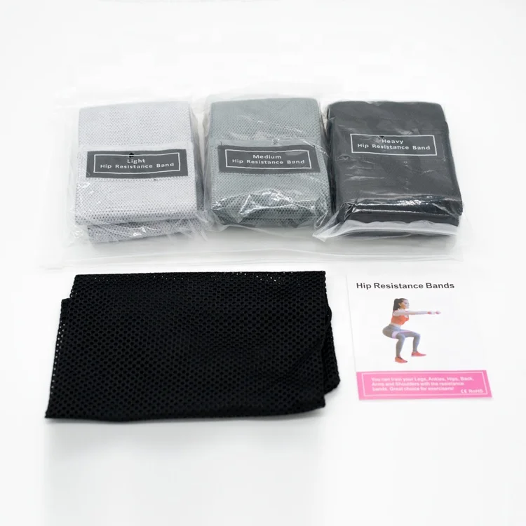 
Factory supply 15 inch polyester with latex yarn booty resistance bands with custom logo available 