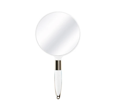 Custom European Style Vanity Hand-held Cosmetic Mirror Vintage Hand Mirror With Handle For Salon Barber Hairdressing Makeup