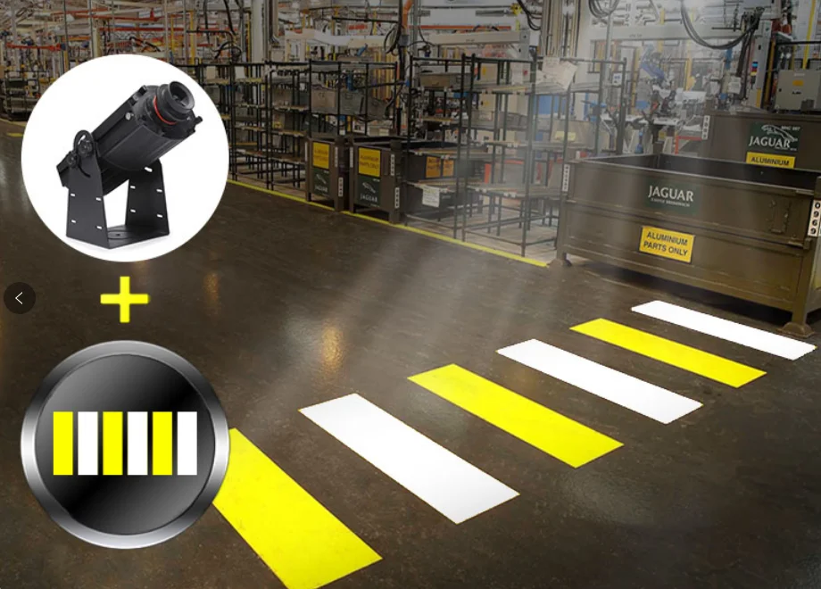 Industrial Virtual Safety Warning Signs Projector 150W/240W/300W Gobo Projector Lighting for Warehouse Workshop