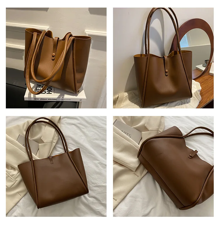 I-0179 Large Capacity Women Fashion Handbags Fashion One Shoulder Bag Supplier Cheap Women Bags Set 2 Bags Tote  Shoulder
