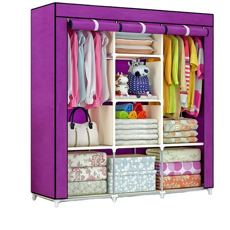 Wardrobe Simple Cloth Wardrobe Steel Tube Bold Reinforced Thickness Wardrobe Simple Modern Economical Storage Assembly